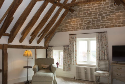 James Wells Architects — Sussex Listed Farmhouse Guest Bedroom 3 Roof, wall and window